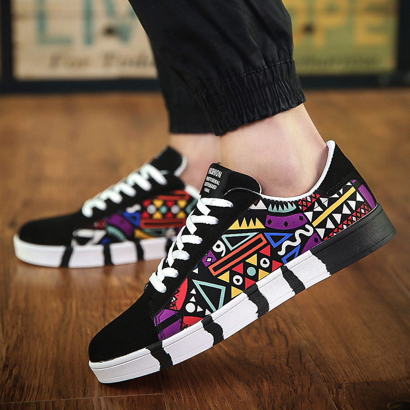Table Tennis Men - Men's Sneakers Graffiti Canvas Shoes Fashion