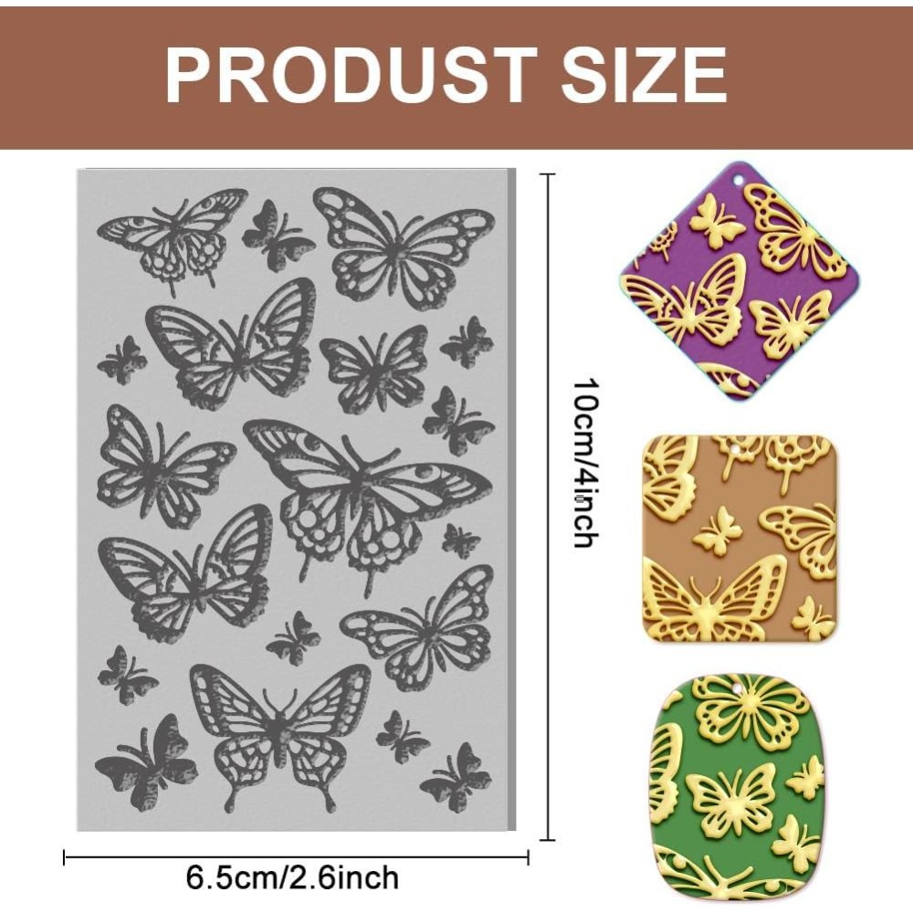 Butterfly Polymer Clay Texture - Butterfly Rubber Sheet ulasan dan harga