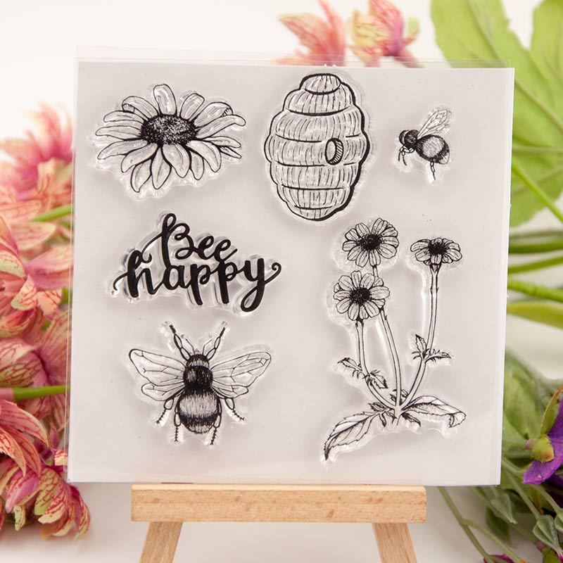 Bee Happy Clear Stamps Butterf - Butterfly Rubber Sheet ulasan dan harga