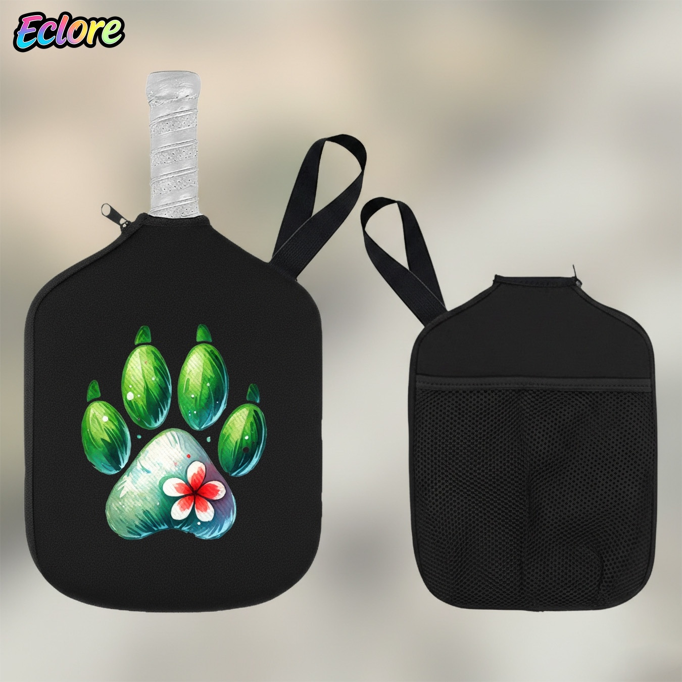 Green Watercolor Paw Print Pad - Table Tennis Racket ulasan dan harga